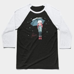 CUTE girl in autumn clothes Baseball T-Shirt